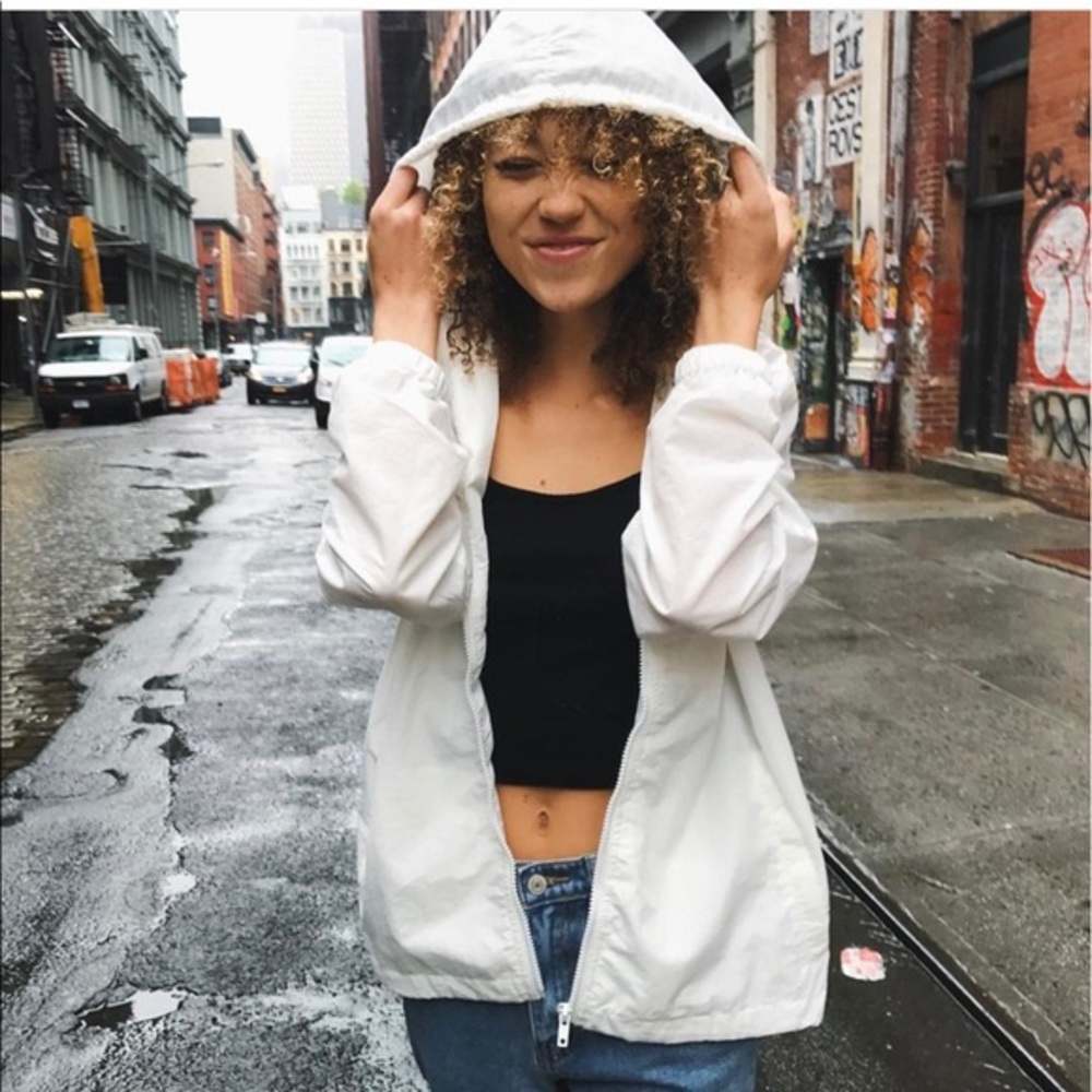 Brandy Melville White Windbreaker